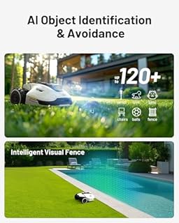 Mammotion YUKA 2000 Robot Lawn Mower with Sweeper Kit, Ultrasense AI Vision & RTK Antenna, Auto Mapping & App Control,45% Slope Capability,Wireless Perimeter,Dual Cutting Discs, Up to 20 Mowing Zones