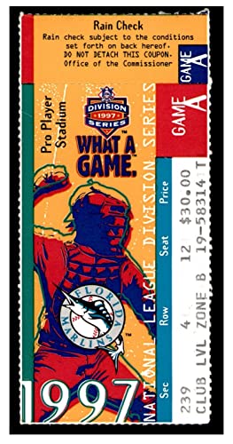 1997 NLDS Game 1 Giants @ Marlins Ticket Barry Bonds