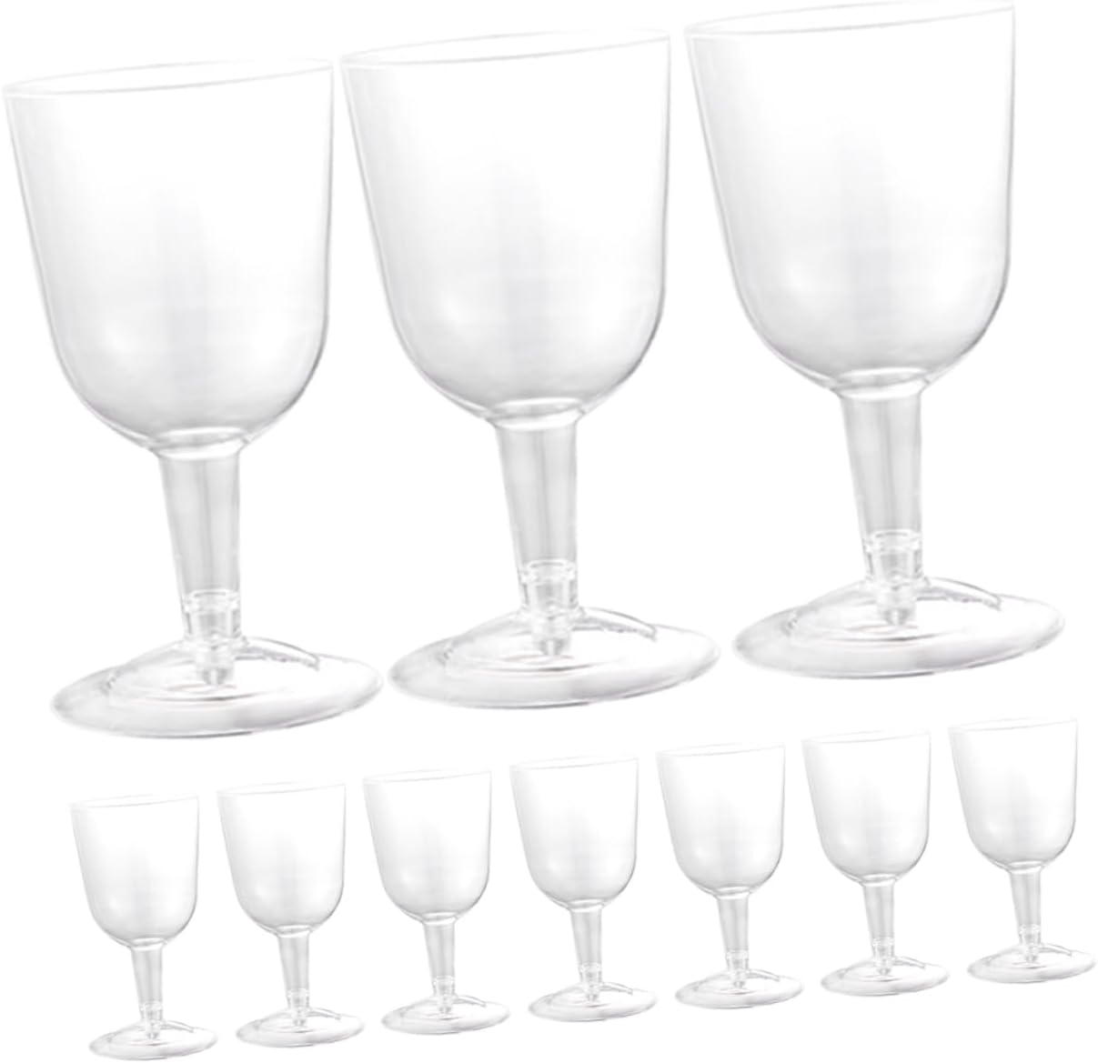 48pcs Clear Plastic Wine Cups Detachable Bottom Goblet for Parties Banquets Home Use Sturdy Drinkware Safe Reusable Wine Glasses for Events
