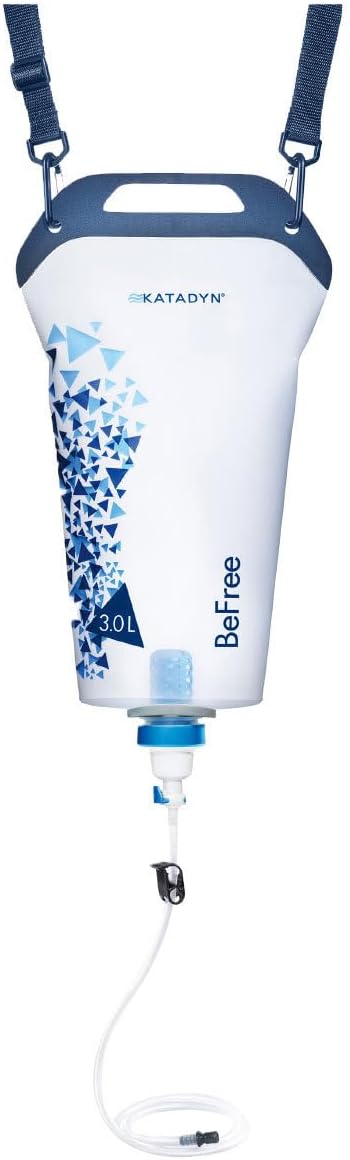 Katadyn Gravity BeFree 3.0L Water Filter, Fast Flow, 0.1 Micron EZ Clean Membrane Personal Small Group Camping, Backpacking Emergency Preparedness, Clear, 8020470