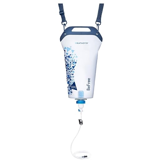 Katadyn Gravity BeFree 3.0L Water Filter, Fast Flow, 0.1 Micron EZ Clean Membrane Personal Small Group Camping, Backpacking Emergency Preparedness, Clear, 8020470