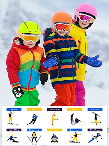 Satinior SATINIOR-SNOW GLOVES-02 5 Pairs Winter Kids Snow Mittens Waterproof Warm Ski Gloves Unisex Gloves thumb #4