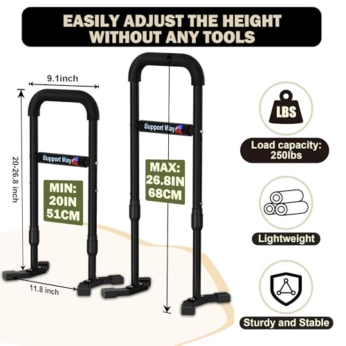 Stand Assist Aid Plus, 20-26.8" Adjustable Steel Standing Aid for Seniors & Elderly, Lift Assist Device to Get Up from Floor, Kneeling, or Low Seats, Black - Image 6
