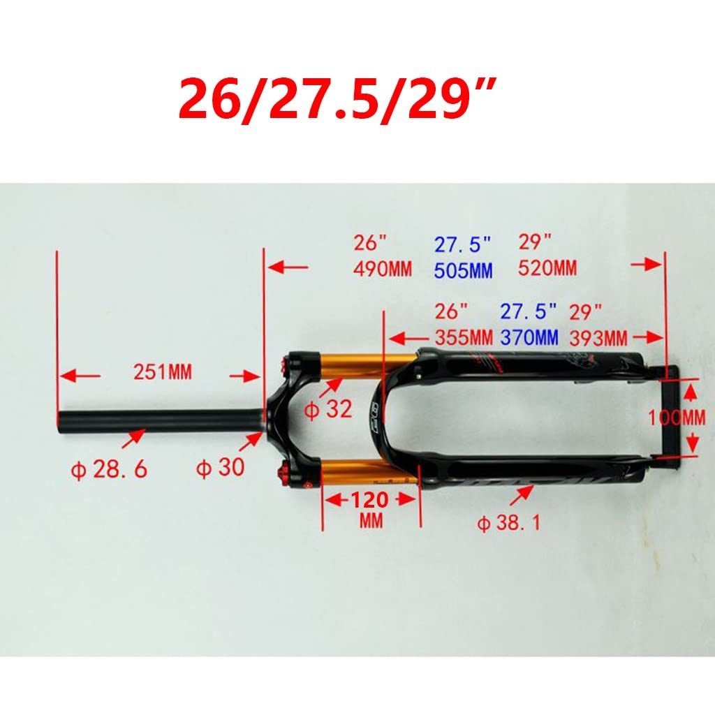 MTB widelec amortyzowany pneumatycznie 26/27,5/29 cali skok sprężyny 100 mm odbicie regulowane 1 1/8" rura prosta QR 9 mm hamulec tarczowy ręczny blokada XC AM widelce do rowerów górskich