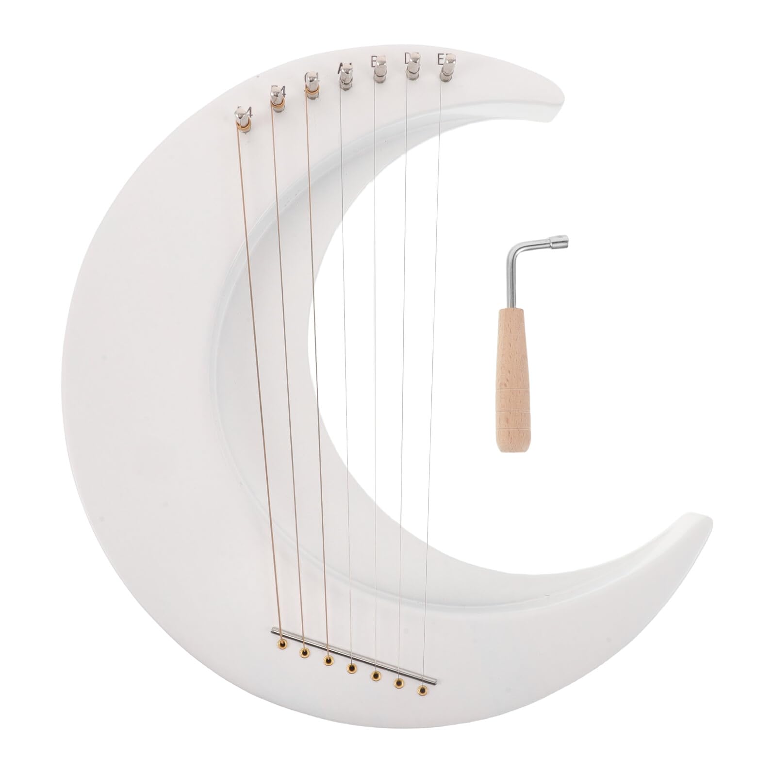 Arpa de Lira de Luna 7 Cuerdas, Instrumento Portátil Blanco