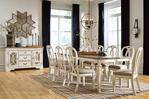 Signature Design By Ashley Realyn French Country Dining Extension Table, Seats Up To 8, Chipped White #TOP7