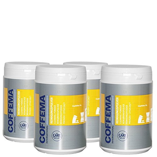Coffema Reinigungspulver für Kaffeemaschinen - 4 x 1 kg - entfettet und reinigt Kaffee- und Espressomaschinen, Pad- und Kapselmaschinen sowie Kaffee-Kannen Cover