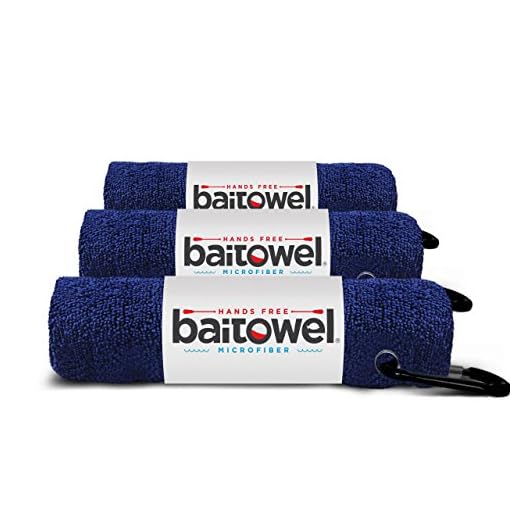 Hands Free Microfiber Bait Towel (Navy Blue)(3 Pack)