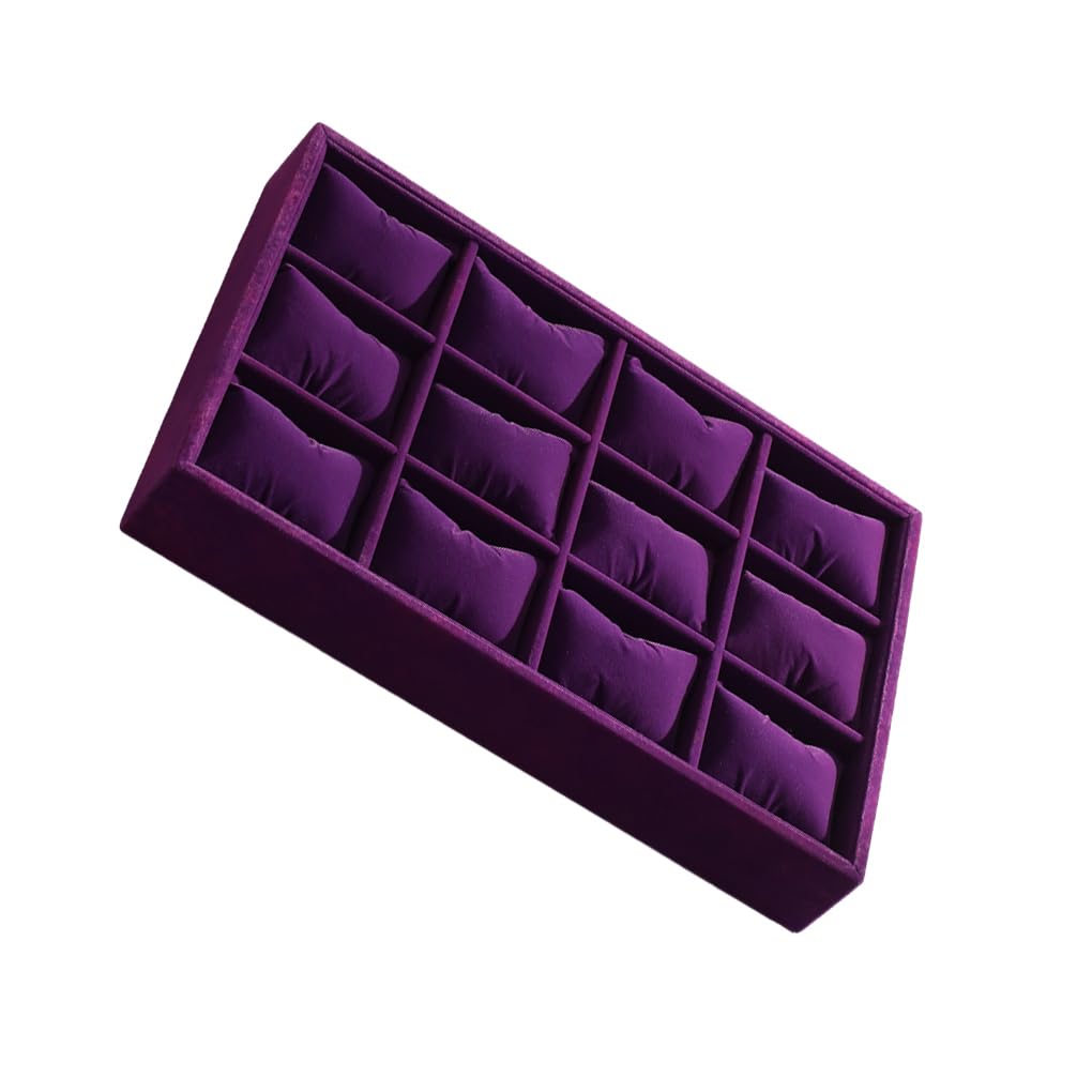 Zymoplas Jewellery Tray Bracelet Tray Watch Display Organizer Jewelry Grid Watch Jewelry Tray Watch Organizer Jewelry Display, Purple
