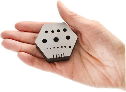 The Beadsmith Hex Anvil 2 Hexagonal Steel Base Includes 15 Holes 3/64 x 1/4 (1.2mm-6.4mm) and 5 Slots Used for Riveting, Drilling & Staking Professional Metalsmithing & Jewelers Tool