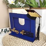 2025 Graduation Season Wooden Photo Frame Desktop Ornaments, Personalized Picture Frame Tabletop Display, Graduation Photographs Storage Frame Commemorative Decorations, Graduation Season for High School College Gift (Blue)