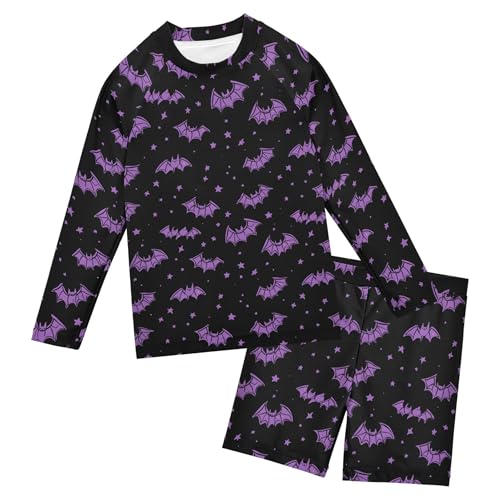 Halloween Bat Toddler and Baby Boys' 2-Piece Swimsuit Trunk, Long Sleeve Rashguard Bathing Suit B0405044