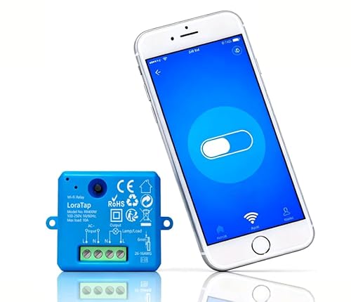 LoraTap Interrupteur WiFi intelligent, module de commande à distance par téléphone, compatible avec Tuya Smart Life APP, compatible avec Alexa, relais sans fil, puissance nominale 10A/2500W