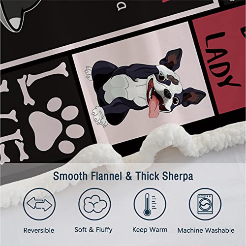 Bedmust Bulldog Sherpa Throw Blanket Paw Fleece Blanket For Dogs Super Soft Fluffy Warm Cozy Plush Fuzzy For Couch Sofa Living Room Bed-All Season (50X60 Inches) #TOP3