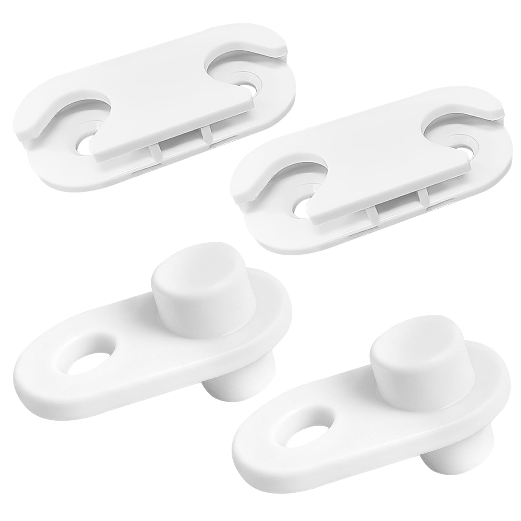 Hinges & Door Stops Replacement for IKEA HEMNES/Ställ Shoe Cabinet Doors - Compatible with Part #110364 & #116713 (110364 Hinges + 116713 Stops - 2 Sets (2+2))