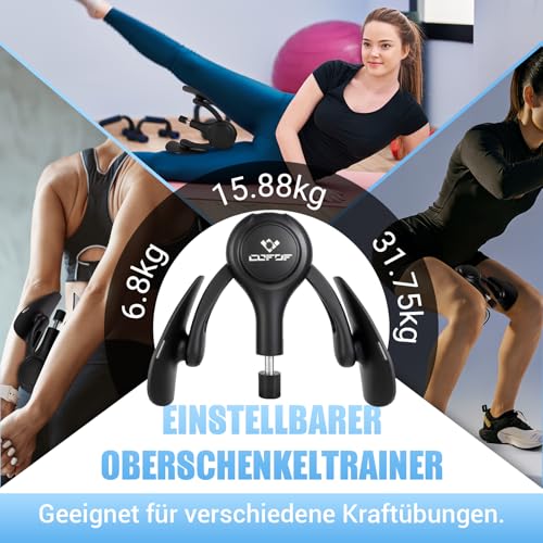 Oberschenkeltrainer, 15-70 lbs Beckenbodentrainer für Frau, Multifunktionaler Gesäßtrainer, Po Trainer mit Resistance Bands, Beinpresse für Zuhause, Beckenboden Trainingsgerät zum Formen (Black)