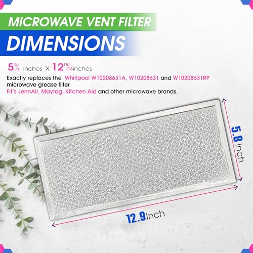 Image of Bagean Microwave Filter 5.8 inchx12.9 inch Fits Whirlpool W10208631A Grease Filters