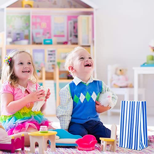 Mimind 40 Pieces Party Paper Favor Bags Kids' Goodie Bags Kraft Candy Treat Bags For Birthday Wedding Party Christmas, Blue #TOP6