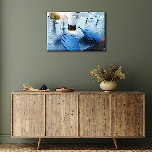 Image of TUMOVO Clinical Laboratory Wall Decor 1 Panels Medical Examination Pictures Wall Decor for Bedroom Young Scientist Wall Art Posters and Prints Framed Ready to Hang (12 inch Wx18 H)