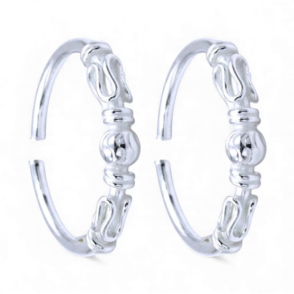taraash 925 Sterling Silver Beaded Toe Rings for Women | Adjustable Designer Toe Ring with Purity Stamp | Lightweight Silver Finish Toe Rings for Everyday & Gifting-picture-0