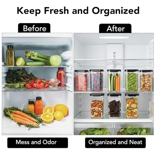 Image of Plastic Airtight Containers Set For Kitchen Storage And Containers Box For Pantry Organization And Container (1500ml, Black And Transparent) Set of 8
