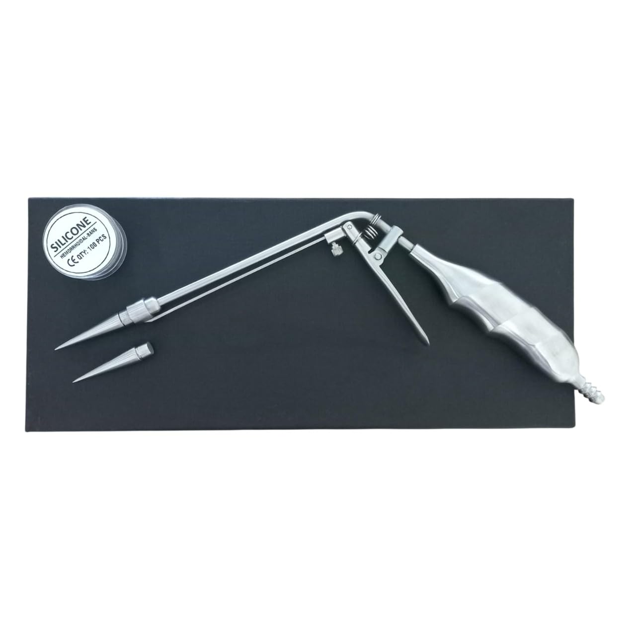 Hemorrhoid Suction Ligator Straight Angle & 100 Latex Bands Surgical Instruments