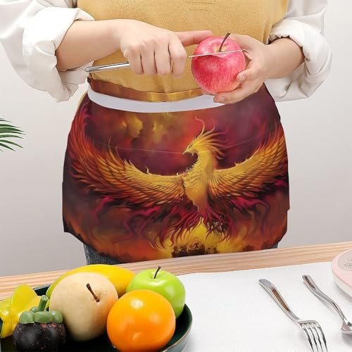 Tablier court résistant aux taches Fantasy Phoenix imperméable et durable