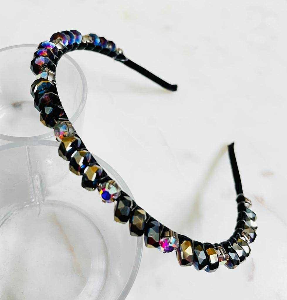 Deepti Chandna Designs Stunning And Elegant Handcrafted Headband, Featuring Crystals & Stones For Women (Korean 10 Mm-Golden Tone)