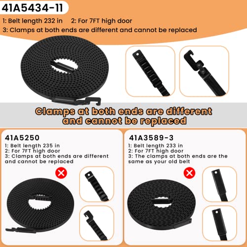 Image of Vanesa41A5434-11 Belt for 7Ft High Garage Door,234 inch Garage Door Opener Belt | 041A5434-11A drive belt Compatible with Liftmaster /Chamberlain /Sentex Models 41a5483-4b, 2280, 2500, 2580, 3280, 3500