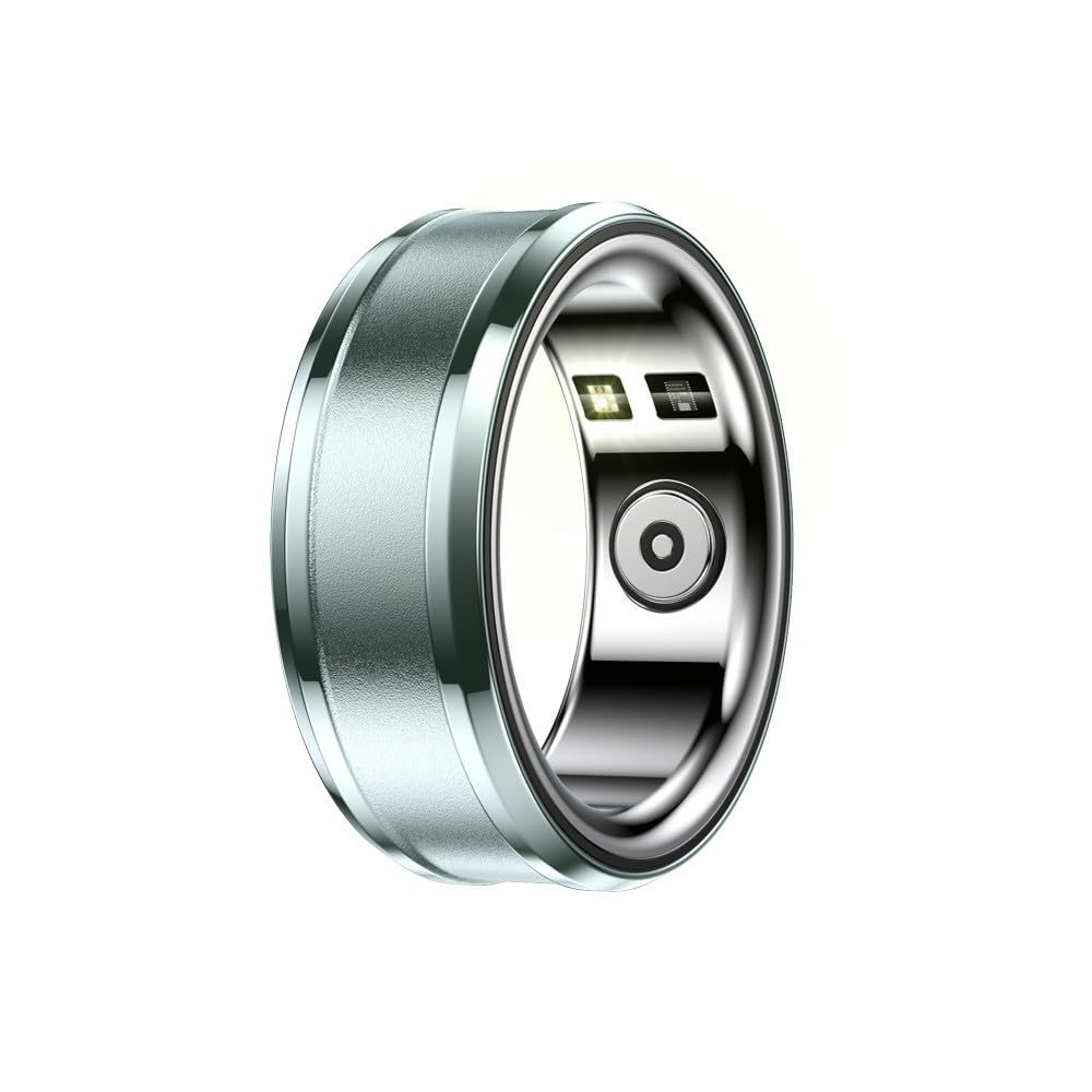 Smart Ring Health Tracker para oxígeno en sangre, seguimiento del sueño, podómetro, anillo inteligente para hombres y mujeres, control de aplicaciones, compatible con iOS y Android (verde, US