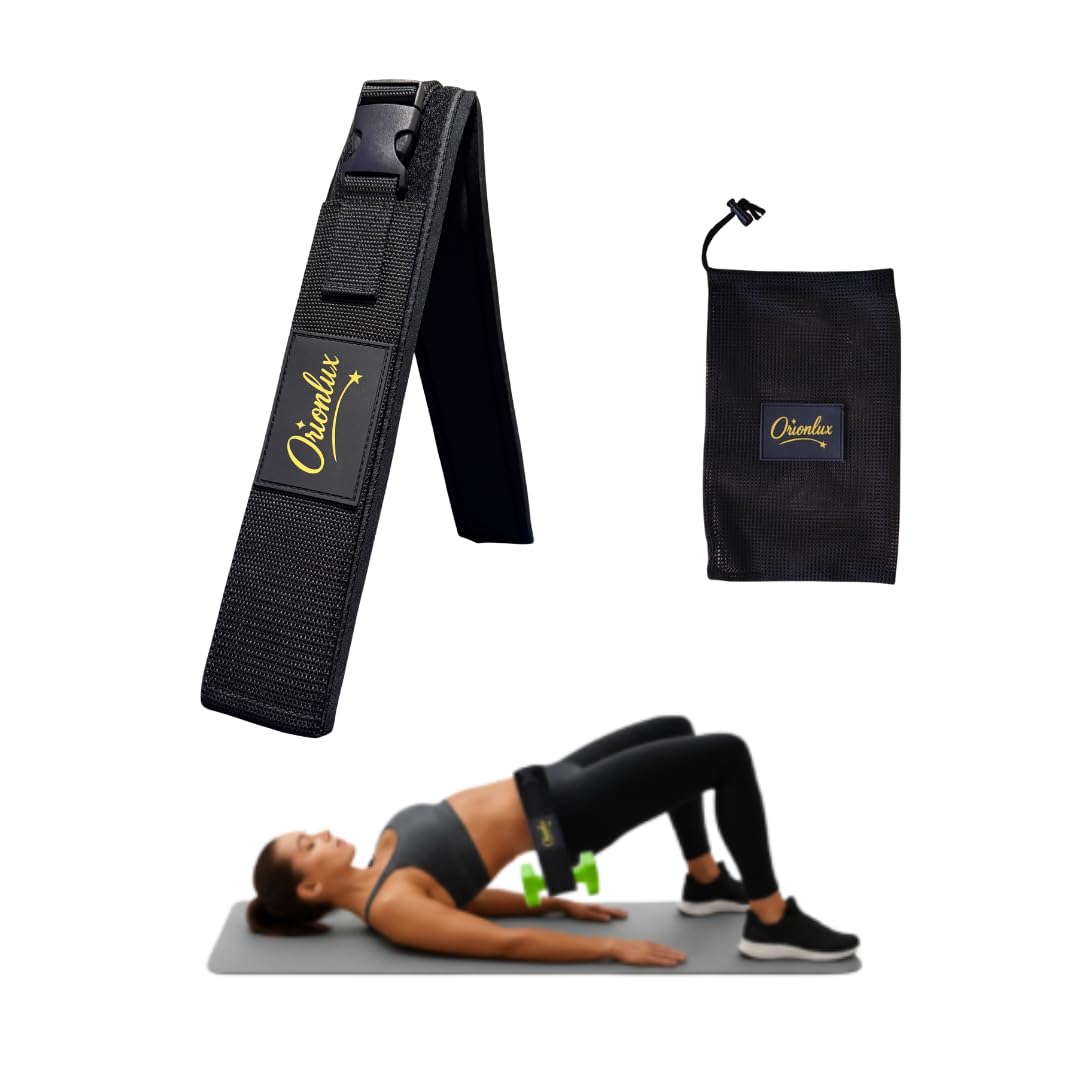 Dumbbell Hip Thrust Belt - Glute Bridge Strap - Lower Body Workout Equipment - Weight Pads Support - Home Gym Accessories Women Men - Squat Dip Pull Up Training Fitness Tool Adjustable Nylon Chain