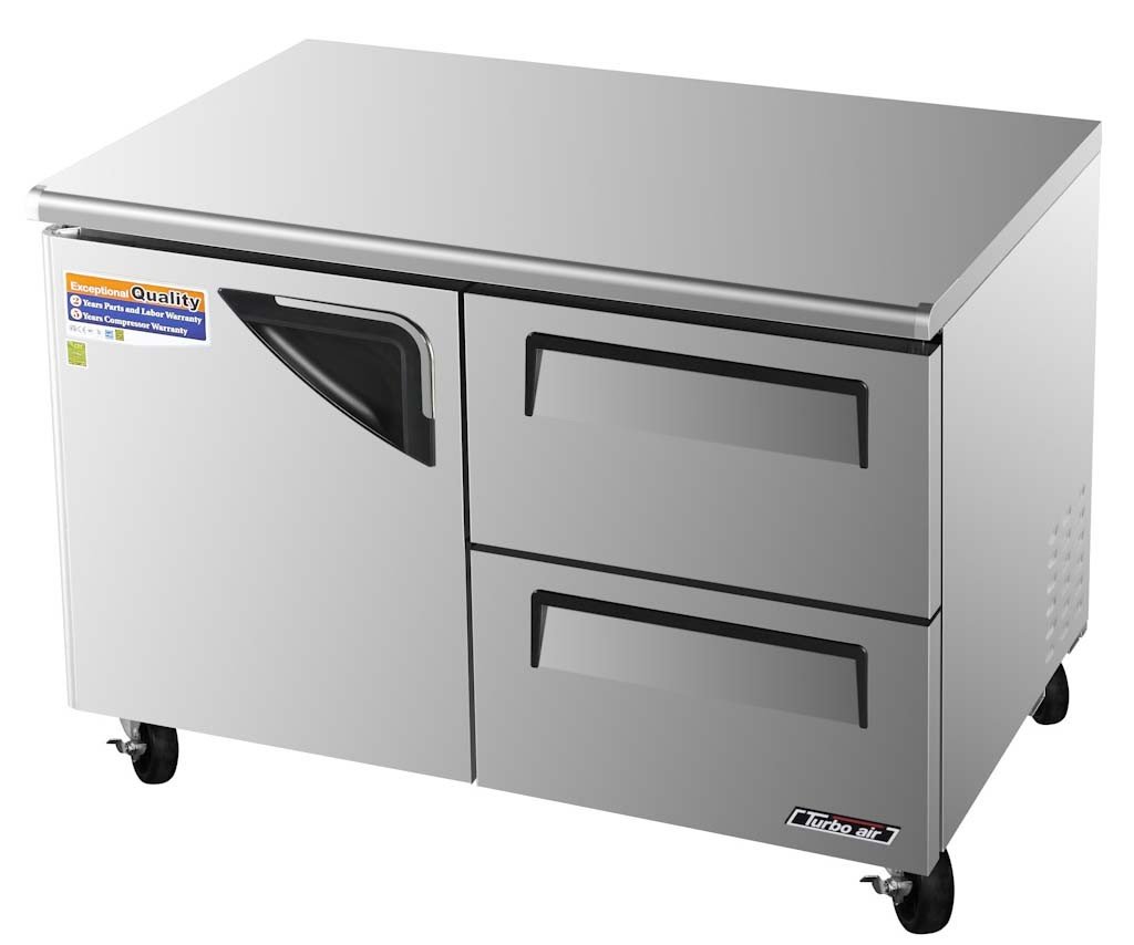 Turbo Air Tuf-48sd-D2 48" Undercounter Freezer, 1 Door, 2 Drawer | 12 Cu. Ft. on Fridge.com - View 1