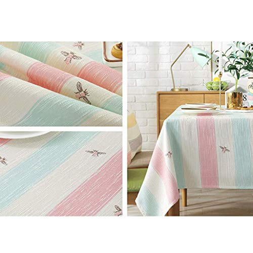 Nappe rayée en coton pour bureau d'étudiant style mignon 110x170 cm - 3