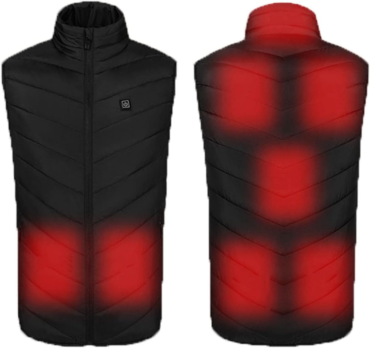 Heated Vest Electric USB Heating Jacket for Men Women 3 Temperature Levels Electrically Heated Jacket for Outdoor Camping Ice Skating(no Battery),Red-S