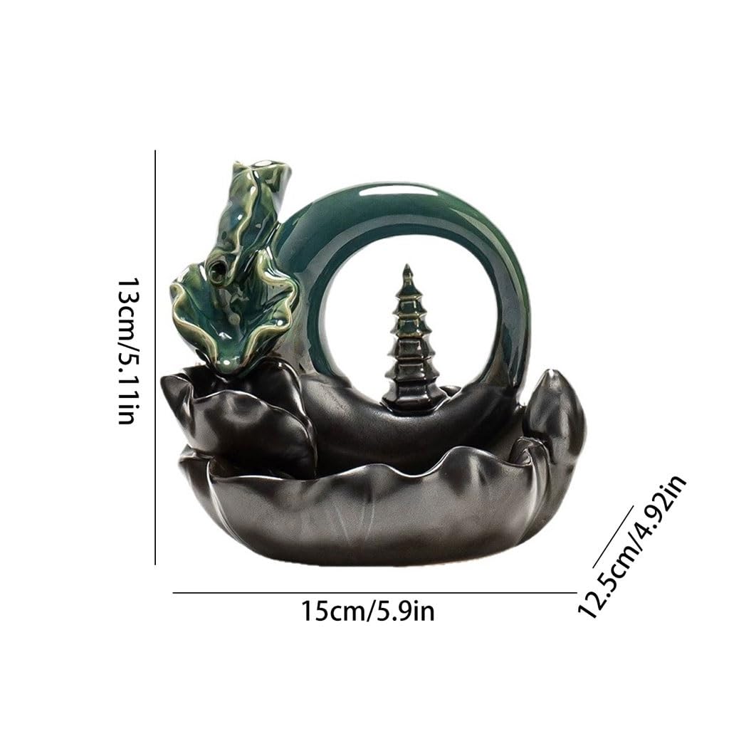 Quemador de incienso de cascada, quemador de incienso de cerámica creativa, una artesanía decorativa para el hogar y el estudio. Quemador de incienso de reflujo