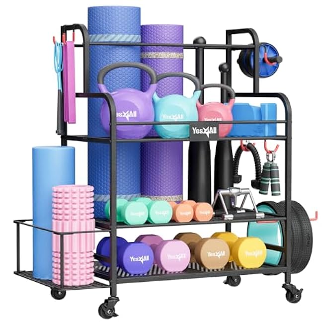 Yes4All Dumbbell Rack Weight Rack Sports Equipment Organizer, Black