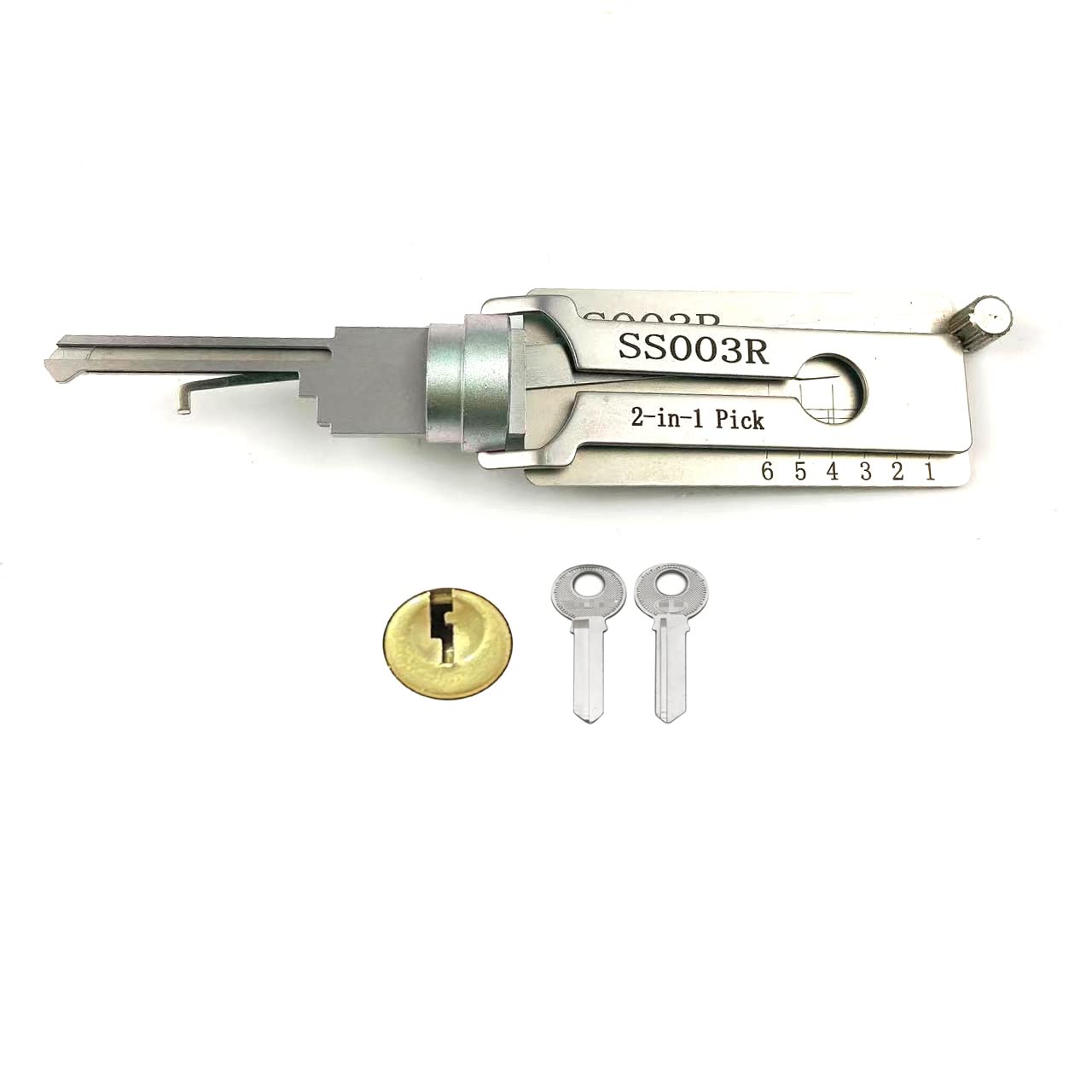 2-in-1 Locksmith Tool for Padlock Civil Lock,Read and Pick Tool Euro Cylinder Lock Picking Set for Beginners (SS003R)