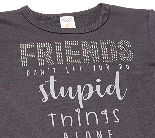 Colcci Fun Blusa de Moletom Estampada: Friends Don't Let You Do Stupid Things Alone, 14, Preto