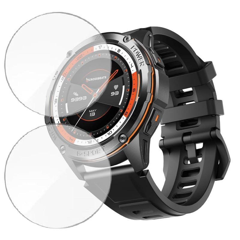 Image of 2-Pack Screen Protector for Cross Beats Armour Pro 1.43 inch Smartwatch - Flexible TPU Screen Guard, HD Clear, Anti Scratch, Bubble Free, Full Coverage Film - Not Tempered Glass