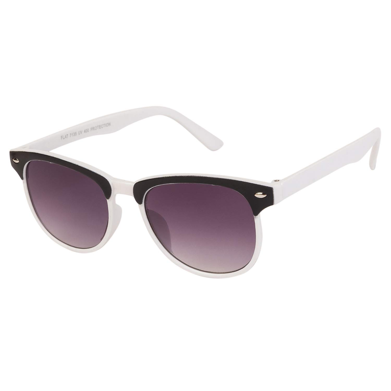 arzonai Clubmaster Wayfarer White-Black UV Protection Sunglasses For Men & Women [MA-319-S2]-picture-2