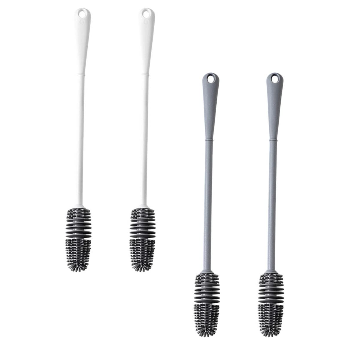 NULYLU 4pcs Long Handle Cup Washer Baby Bottle for Silicone Material Bottle Washer Food Jar Multipurpose Cleaning Glasses Cup