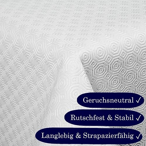 Molton wasserdichter Tischschoner Tischpolster Schutz Unterlage Tischdecke Meterware Weiss 300x140 cm Tischschutz Anti-Rutsch