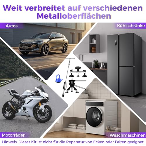 Dent Repair Kit Auto Dellen Reparatur Set PDR Werkzeugset mit Ausbeul-Gleithammer, Dellenlifter, Brückenabzieher, Heißklebepistole & Klebepads – Lackschadenfreie Ausbeulwerkzeuge für Karosserie