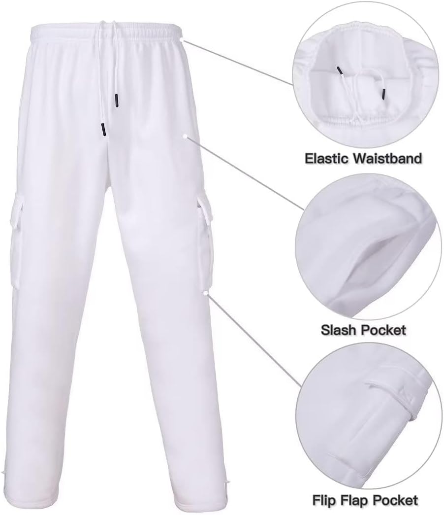 Men's Tracksuit Sets Outfit Activewear Full Zip Fleece Hoodie Jacket Cargo Sweatpant 2 Piece Casual Sweatsuit - Image 3