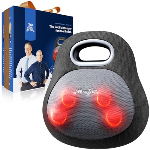 BOB AND BRAD Cordless Back and Neck Massager with Heat, 4D Shiatsu Deep Tissue Massage Pillow for Pain Relief, 6H Long Battery, Hands-Free Design for Office Chair & Car, FSA-HSA Eligible Wel