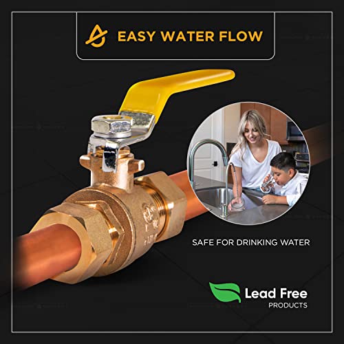 Válvula de compresión de 2,54 cm Everflow libre de plomo para tubería de agua potable 7