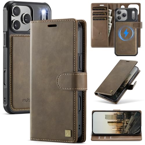 For 2025���f��iPhone17Pro Max�P�[�X�蒠�^2in1������ RFID�u���b�NMagsafe�Ή����C�����X�[�d�Ή� ���O�����R�}�O�l�b�g�������U�[�X�^���h�@�\�J�[�h���[�X�}�z�P�[�X�yMYH�z�A�C�t�H��17�v���}�b�N�X/���ӂ���17�v���}
