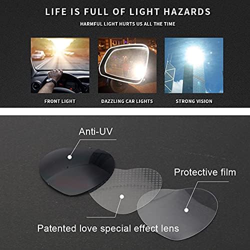 Miniatura 5 de Gafas de corazón efecto negro, con elegante estuche para gafas (marco de corazón, negro)