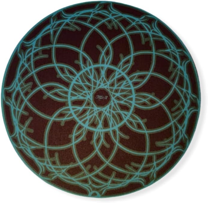 Pink Blue and Green Mandala Dab Mat – 7.5" Round Dab Pad (Blue) image 5
