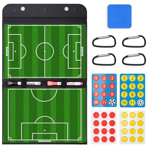 WISYOK Leather Covered Magnetic Soccer Lineup Board,
